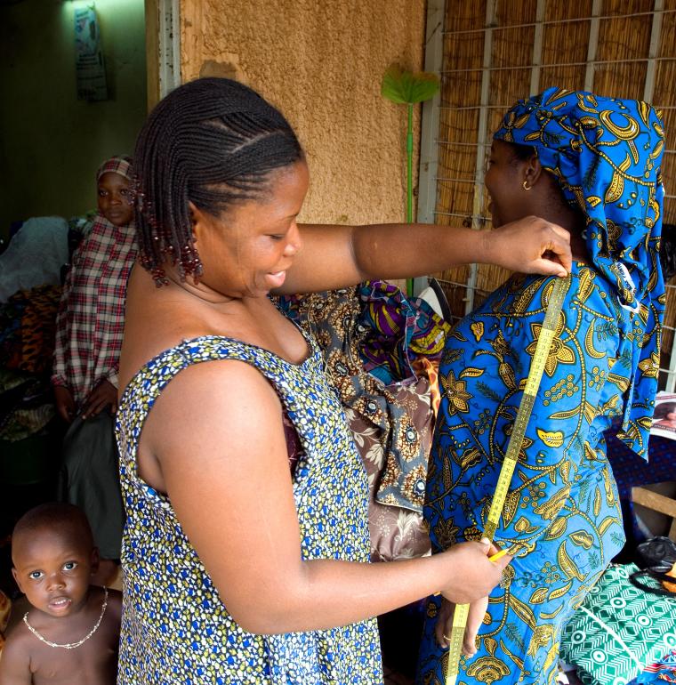 Sewing workshop in Abidjan neighbourhood, Niamey, Nigeria